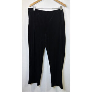 Chico's Travelers Size 3 XL Black Velvet ankle Pants grannycore cottagecore
